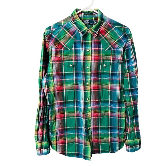 Polo‎ by Ralph Lauren Men's Green Plaid Shirt Size M - Picture 1 of 7